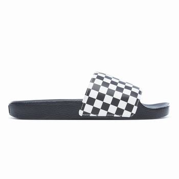 Panske Surf Topanky Vans Checkerboard Slide-On Biele VA73GRPJY